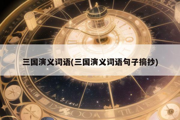 三国演义词语(三国演义词语句子摘抄)