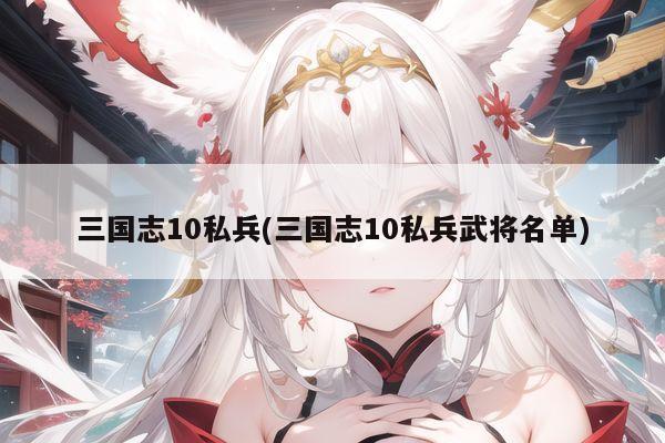 三国志10私兵(三国志10私兵武将名单)