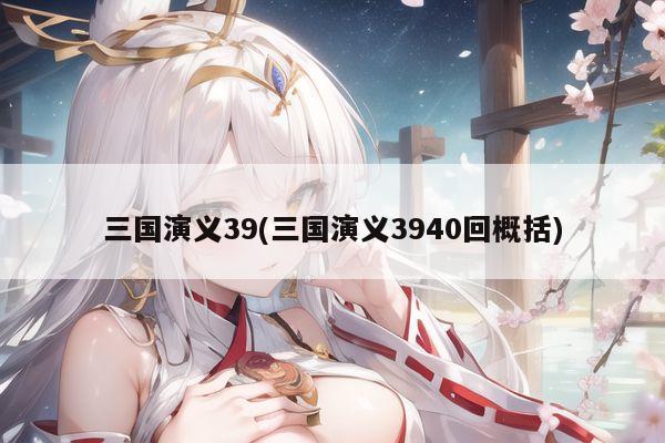 三国演义39(三国演义3940回概括)