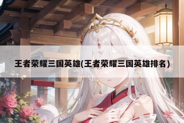 王者荣耀三国英雄(王者荣耀三国英雄排名)