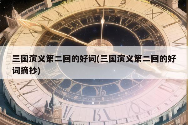 三国演义第二回的好词(三国演义第二回的好词摘抄)