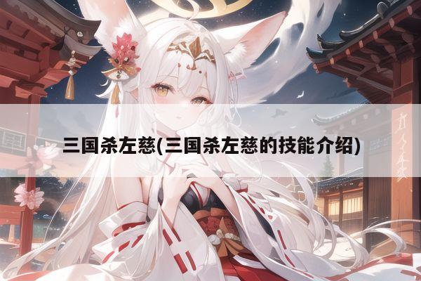 三国杀左慈(三国杀左慈的技能介绍)